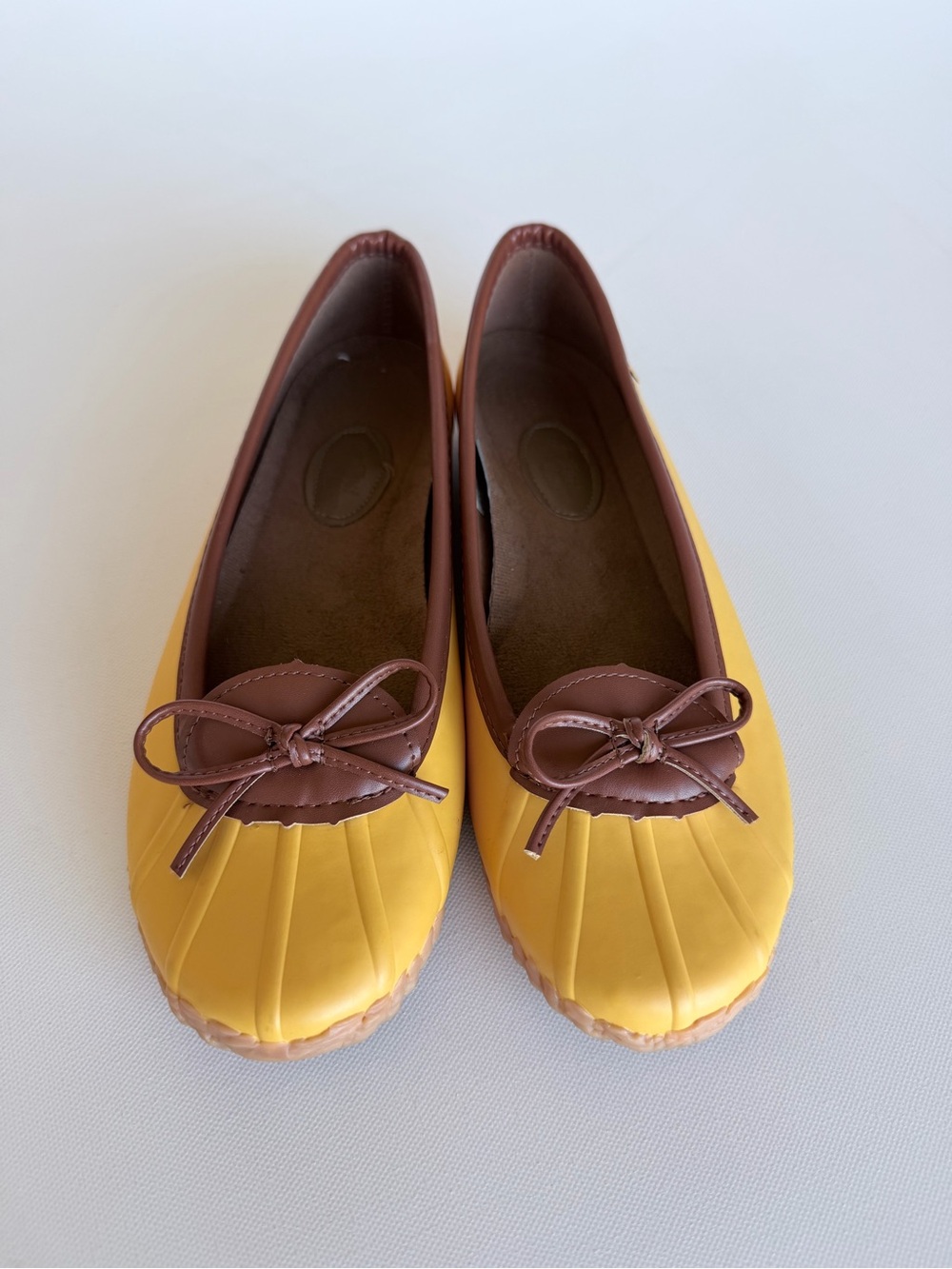Western Chief Duck Skimmer Yellow Waterproof Rain Ballet Flats Bow Size 8